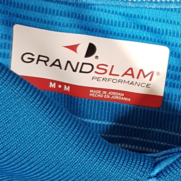 NWT MEN BLUE MEDIUM GRANDSLAM SHORT SLEEVE (218) - Picture 4 of 4
